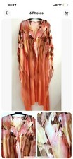 Gorgeous Escada Collectors Caftan, Silk, Parrot Design, Shades If Pink, Brown Sz