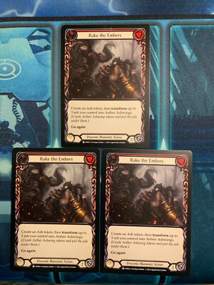 3 Card Red Playset Rake the Embers Uprising Flesh and Blood FAB TCG