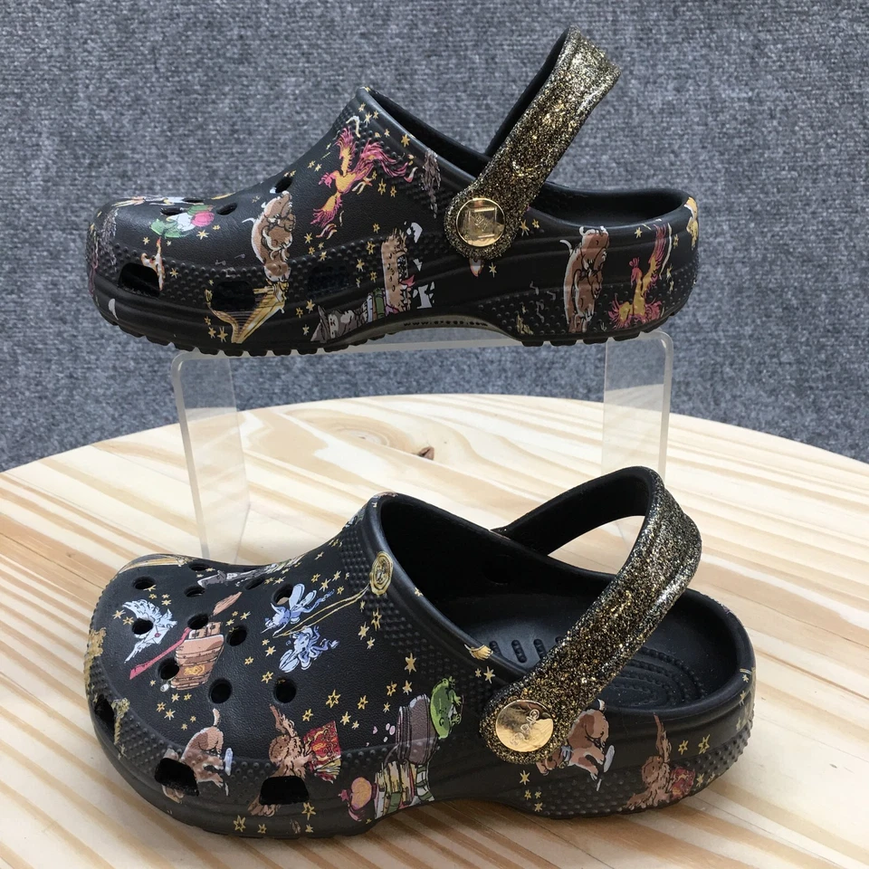 Crocs Sandals Youth 1 Vera Bradley Harry Potter Slingback Clogs 208024 Black - Image 2 of 4