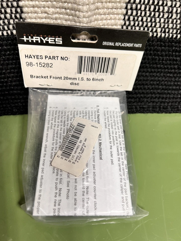 Adaptador de freno de disco Hayes IS delantero 20 mm montaje en eje pasante 160 mm rotor Qr/IS Foto 4 de 4