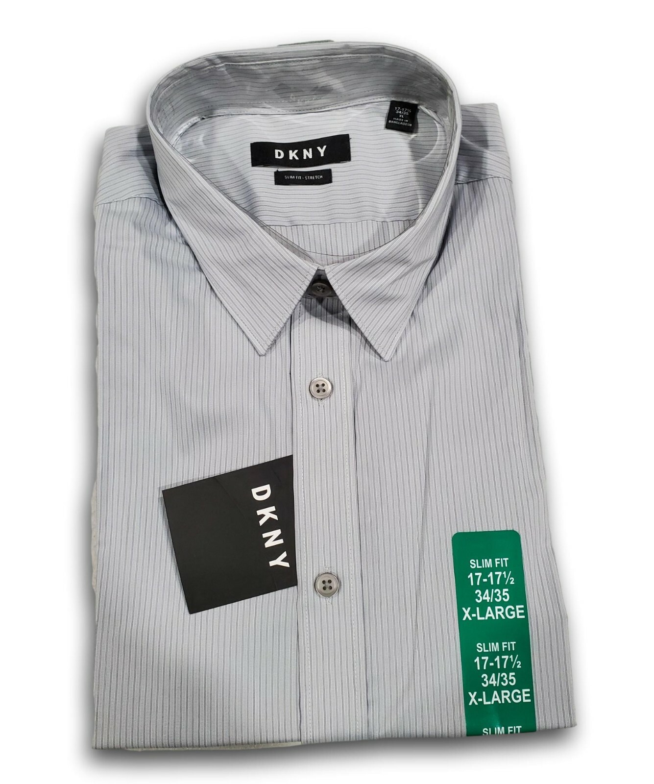 DKNY Men Slim Fit Button Front Stretch 