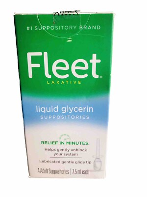 Fleet Liquid Glycerin Suppositories for Adult Constipation, 4 count