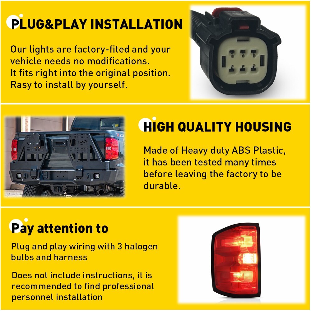 Tail Light Brake Lamp Replacement Driver Side For 20142018 Chevy Silverado 1500 eBay