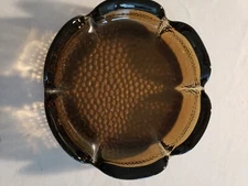 Vintage MCM  Blenko? Glass Lotus Flower Blossom Petal Ashtray Dish 7"