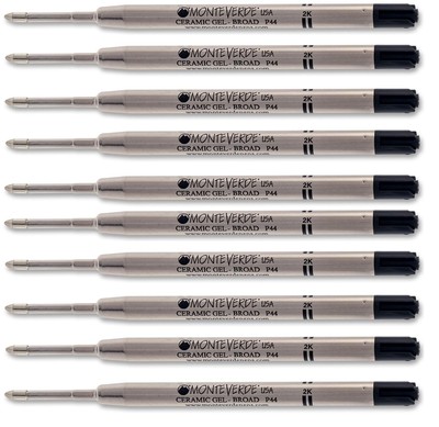 10 - MONTEVERDE Ballpoint Parker Style GEL Pen Refill - BROAD / BOLD - BLACK