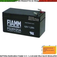 Batteria Accumulatore 12 V 1,2 Ah Fiamm Pb Valve Regulat. Elettromedicale Sirena