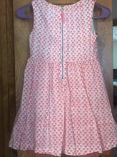 Crewcuts Pink Hearts Dress Size 7 Tan Fedora With Pink Band Comes With Dress. - Picture 2 of 7