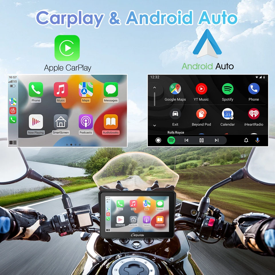 Carpuride W702 Apple Carplay Android Auto Wasserdichter Touchscreen für Motorrad - Bild 2 von 4