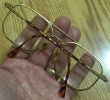 LUXOTTICA Men's Tortoise  Gold Aviator Frame Eyeglasses Italy 56-18 140 EUC 