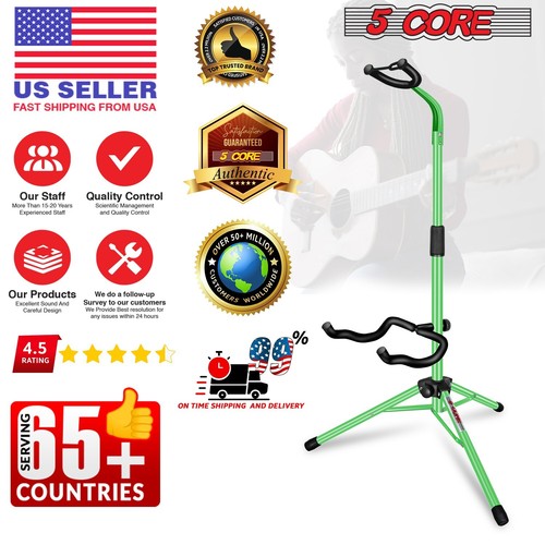 5 Core Guitar Stand Floor Pair Adjustable for Acoustic Electric Bass Instruments - Picture 16 of 41