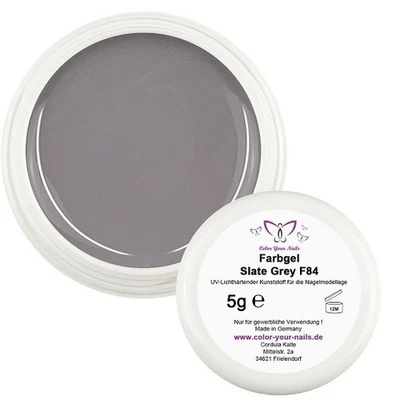 COLOR YOUR NAILS 5g Farbgel Slate Grey (FGMS-84) hochdeckendes UV-Gel Grau - Softlinetiegel