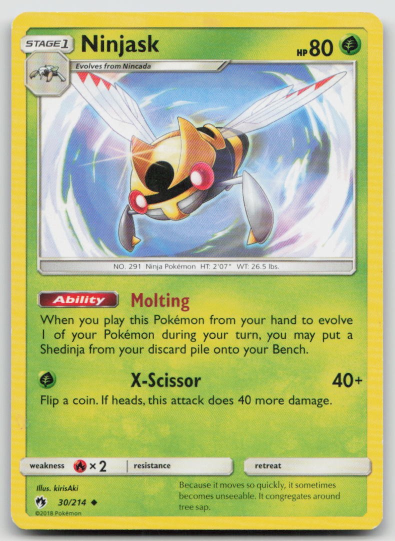 Ninjask 30/214 Uncommon Lost Thunder Pokemon LP