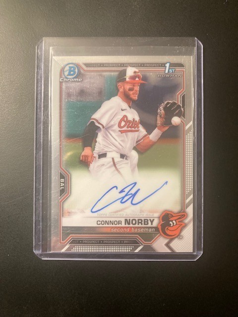 2021 Bowman Chrome Connor Norby 1st Rookie Auto RC Draft Autograph #CDA-CN