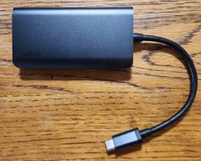Belkin - USB-C Hub 4-in-1 Multi-Port Laptop Dock - Dark Gray -