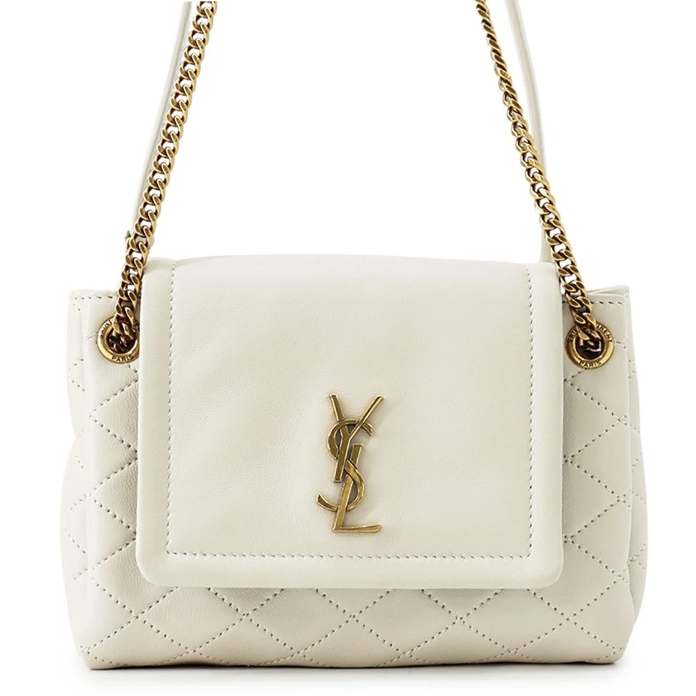 Saint Laurent — SAINT LAURENT PARIS Mini Nolita Leather White 1672738