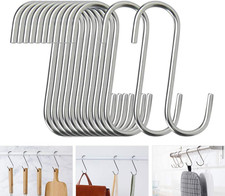 40 Pack S Hooks - Stainless Steel Heavy Duty S Hooks for Hanging Pots, Pans, Pla