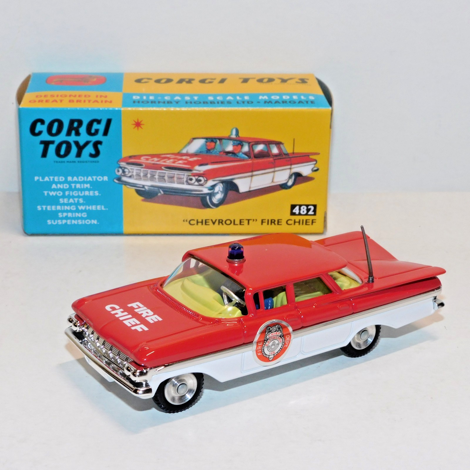 HORNBY CORGI TOYS CHEVROLET FIRE CHIEF CAR 482