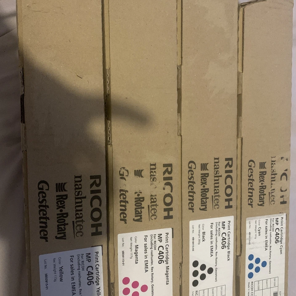 Ricoh 842095 Full Set of Cartridges- MPC406 Black Cyan Yellow and Magenta New - Image 2 of 3