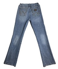 Wrangler Retro Jeans Boys 14 Slim Bootcut Blue Adjustable Waist 28x27 Youth