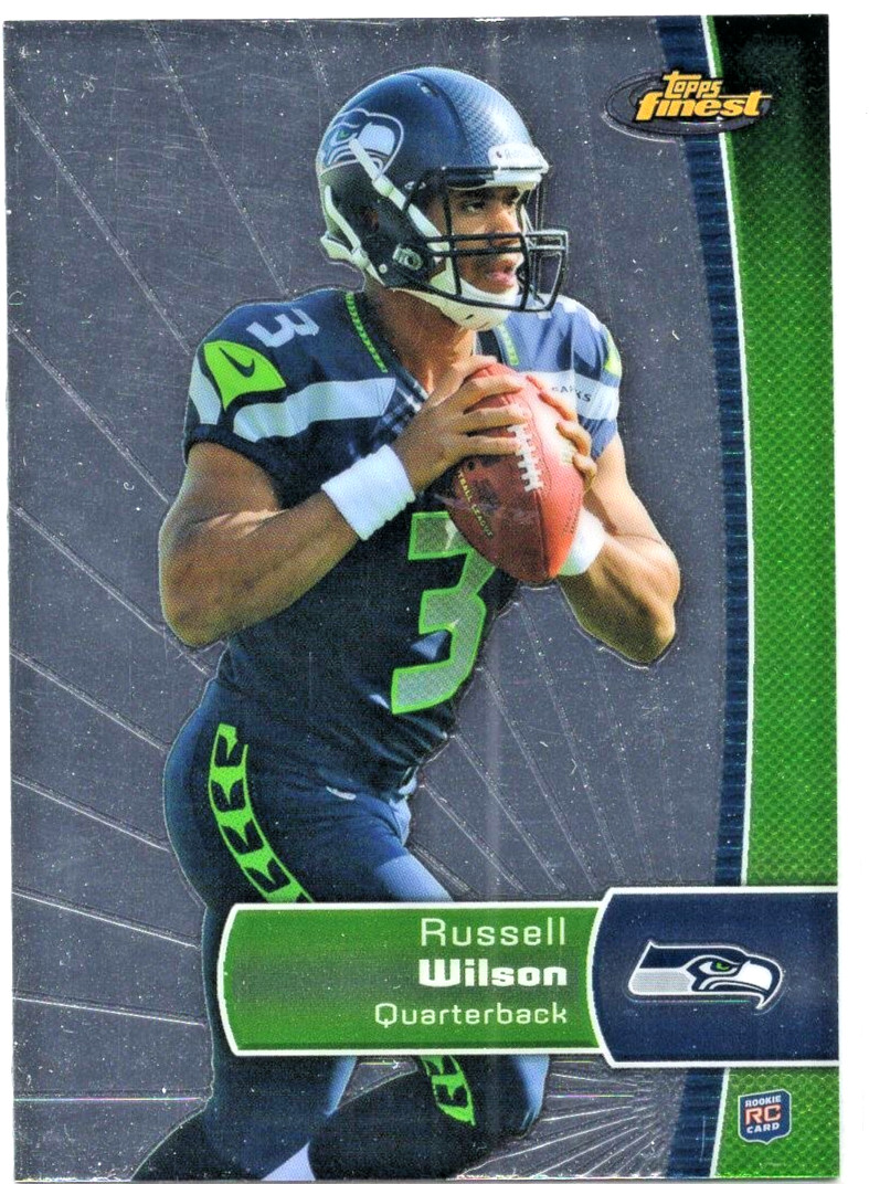 RUSSELL WILSON 2012 Topps Finest Base RC #140 Seattle Seahawks Football Card