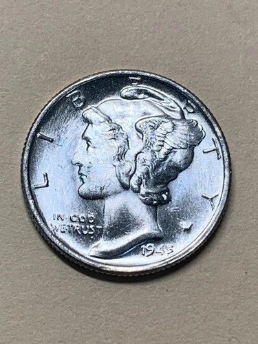 1945-S Mercury Dime Full Bands Choice BU Condition SKU# 36787
