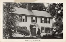 Hatfield,MA Old Doorway House Hampshire County Massachusetts Chrome Postcard