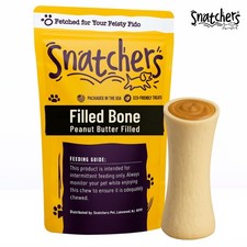 Filled Bone Dog Chew Treat Long Lasting, Rawhide Free Peanut Butter Bacon