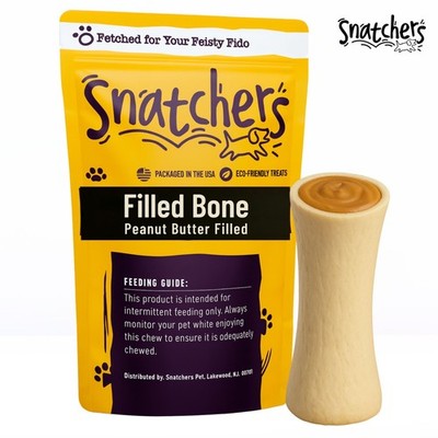 Filled Bone Dog Chew Treat   Long Lasting, Rawhide Free Peanut Butter & Bacon