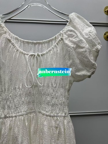 Nuevo Vestido Francés Calado Bordado Cordón Correa Manga Burbuja Cintura Alta - Imagen 13 de 23