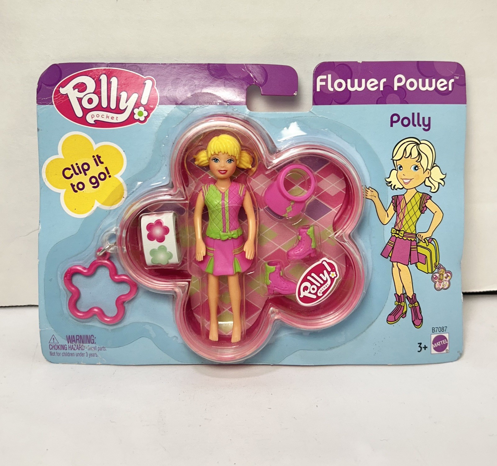 Polly Pocket Flower Power Polly Clip It To Go Mattel 2003 Rare Sealed NEW