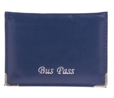 Bus Pass Holder Leather Grain PU Card Wallet Back Zip Travel ID Case