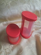 Tupperware Orient- Express Gewürzbehälter Groß u klein Rot.