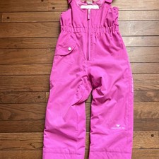 Obermeyer Girls 5 Pink Ski Salopettes Snowsuit Polyester Zip Insulated