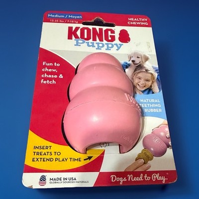 KONG~Puppy~Medium Treat Stuffable~Rubber Teething~Dog Chew Toy~3.5''