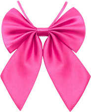 Bow Tie for Women Girls, Adjustable Pre-tied Bowtie Solid Color Bow Ties for Shi