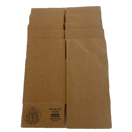 Uline 4x4x4" Corrugated Cardboard Shipping Boxes S-4040 (5 Pieces) - Picture 8 of 9