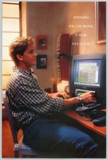 1996 Toshiba Infinia PC with InTouch Vintage Print Ad: 90s Tech Retro Wall Art