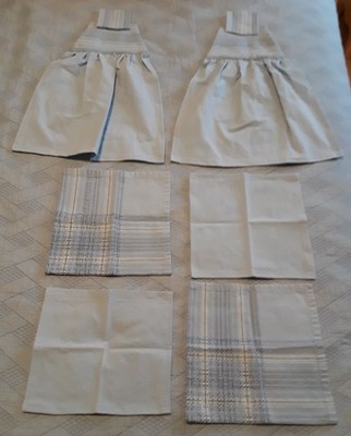Handmade Pair Baby Blue Hanging Kitchen Towels + Four Wiping Cloths, Nice!
