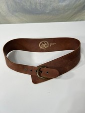 Gap 1969 Jeans Belt M Brown Leather Brass Buckle Made USA Vintage Style Women's