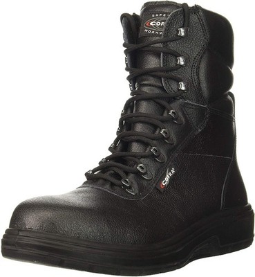 COFRA Leather Work Boots - US ROAD Treadless Asphalt Footwear - Size 11,Black