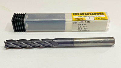 1pc CARBIDE END MILL GUHRING  8.00mm Ø8 WN R-N 3023 L100
