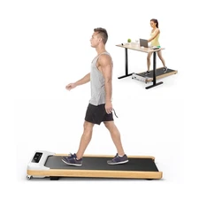Goplus Walking Pad, Wooden Under Desk Treadmill for Home and Office, Portable...