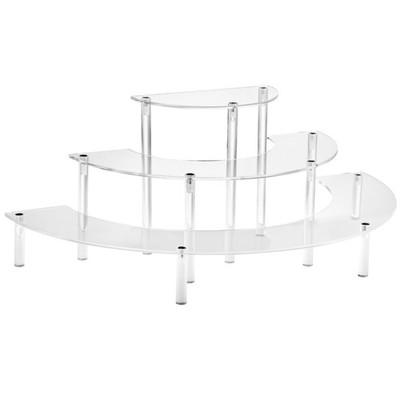 HENABLE Acrylic Display Riser - 3 Tier Clear Cupcake Stand, Perfume Organizer,