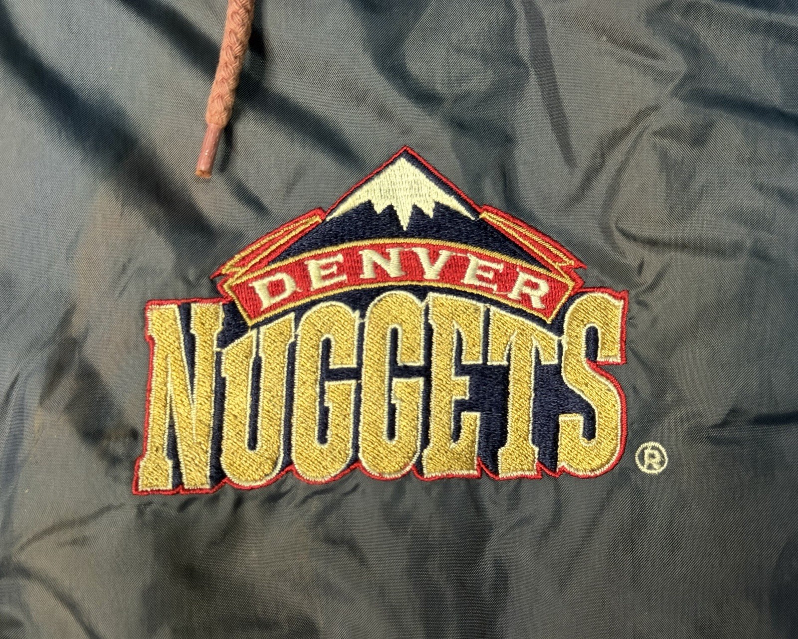 Vintage Denver Nuggets Hooded Windbreaker Puffer Jacket Coat Kids Sz Large image 4