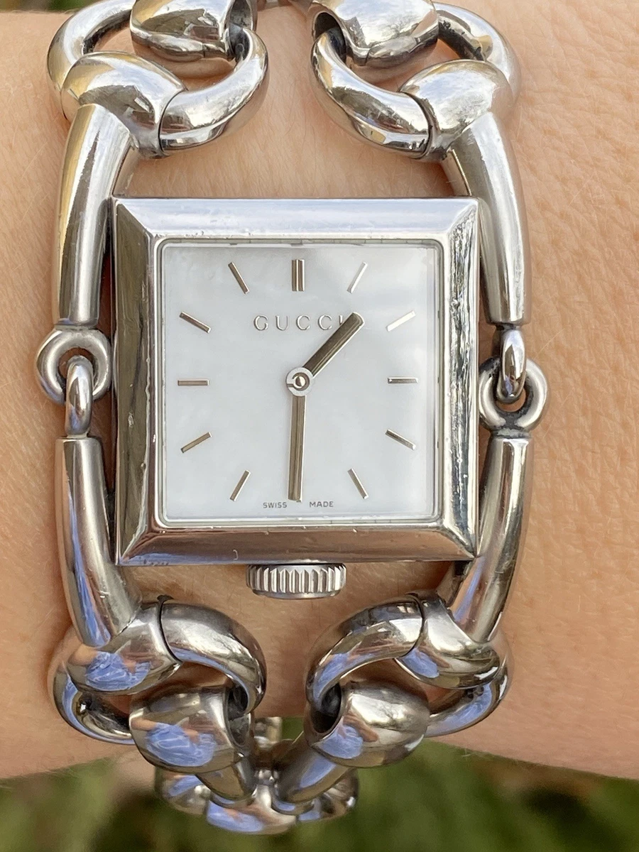 GUCCI Signoria Diamond Horsebit Bracelet Mother of Pearl Women\'s Watch 50.4G Gucci Signoria Wristwatches for Women for sale | eBay main image 4