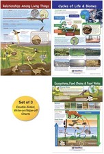 NewPath Learning Ecology Bulletin Board Charts, Set/3 - Laminated, Double-Sid...