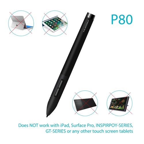 P80 Rechargeable Digital Pen Stylus for Graphics Drawing Tablet New 1060PLUS,... - Picture 2 of 7