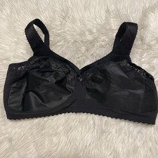 Glamorise 46D Bra Black Full Figure Magic Lift Original Wirefree Support 1000