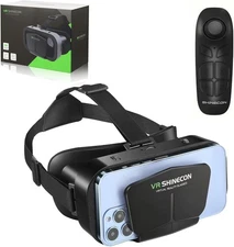VR Headset with Controller for iPhone & Android – 3D Virtual Reality Black 
