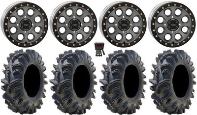 System 3 SB-7 Bdlk 18'' Wheels Ti 4+3 34'' Terminator Tires Can-Am Commander Mav